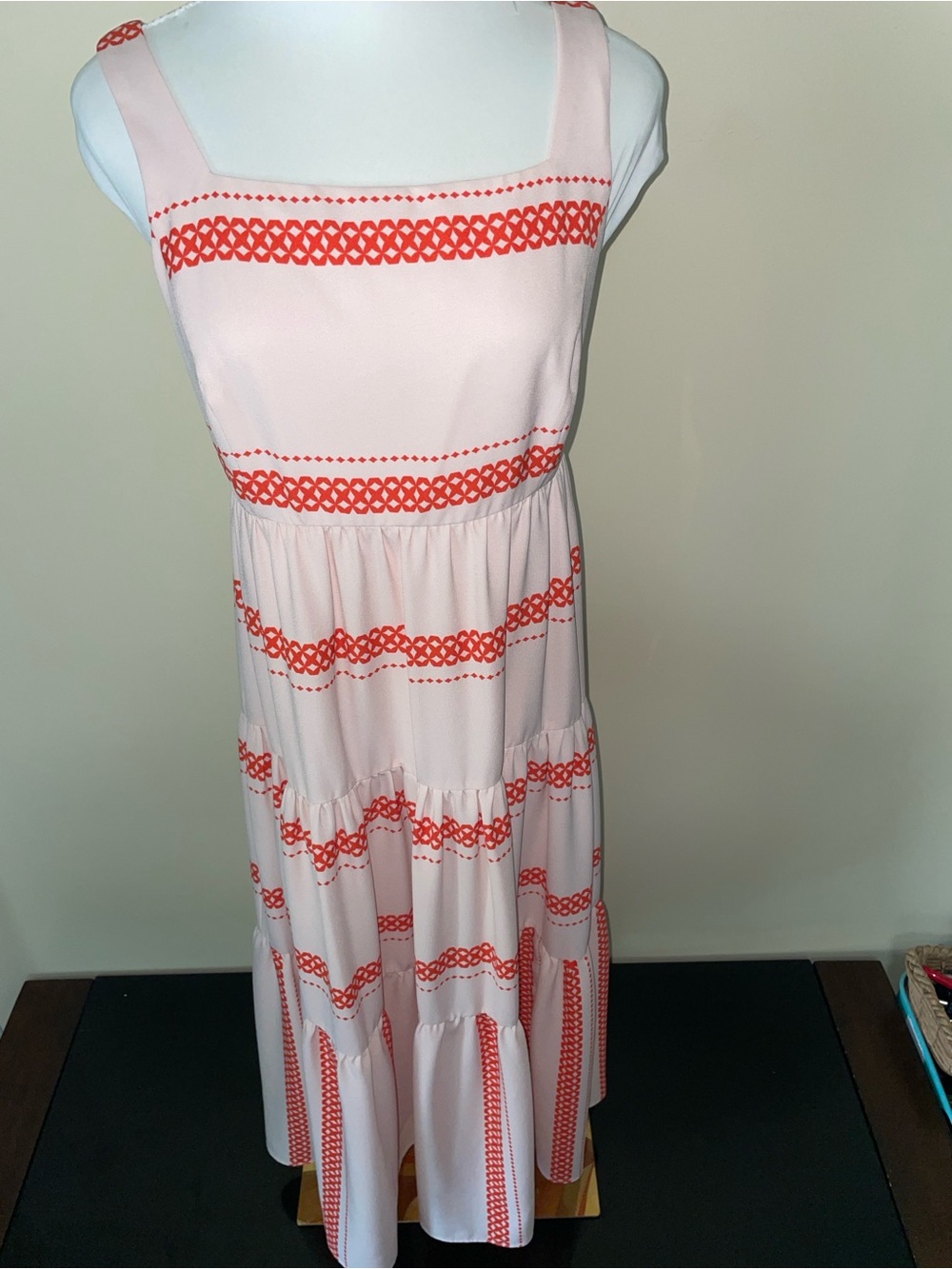 Just…Taylor Sleeveless Peach Dress with Orange🍊 Trim - Lightweight | 2